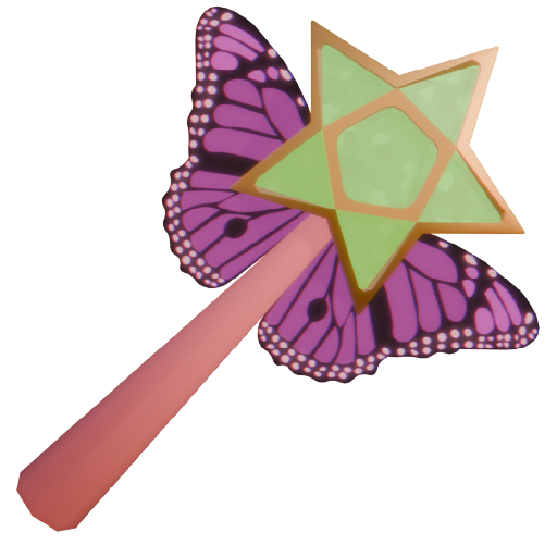 Varita magica con forma de estrella y alas de mariposa, Icono de magia en el sitio.